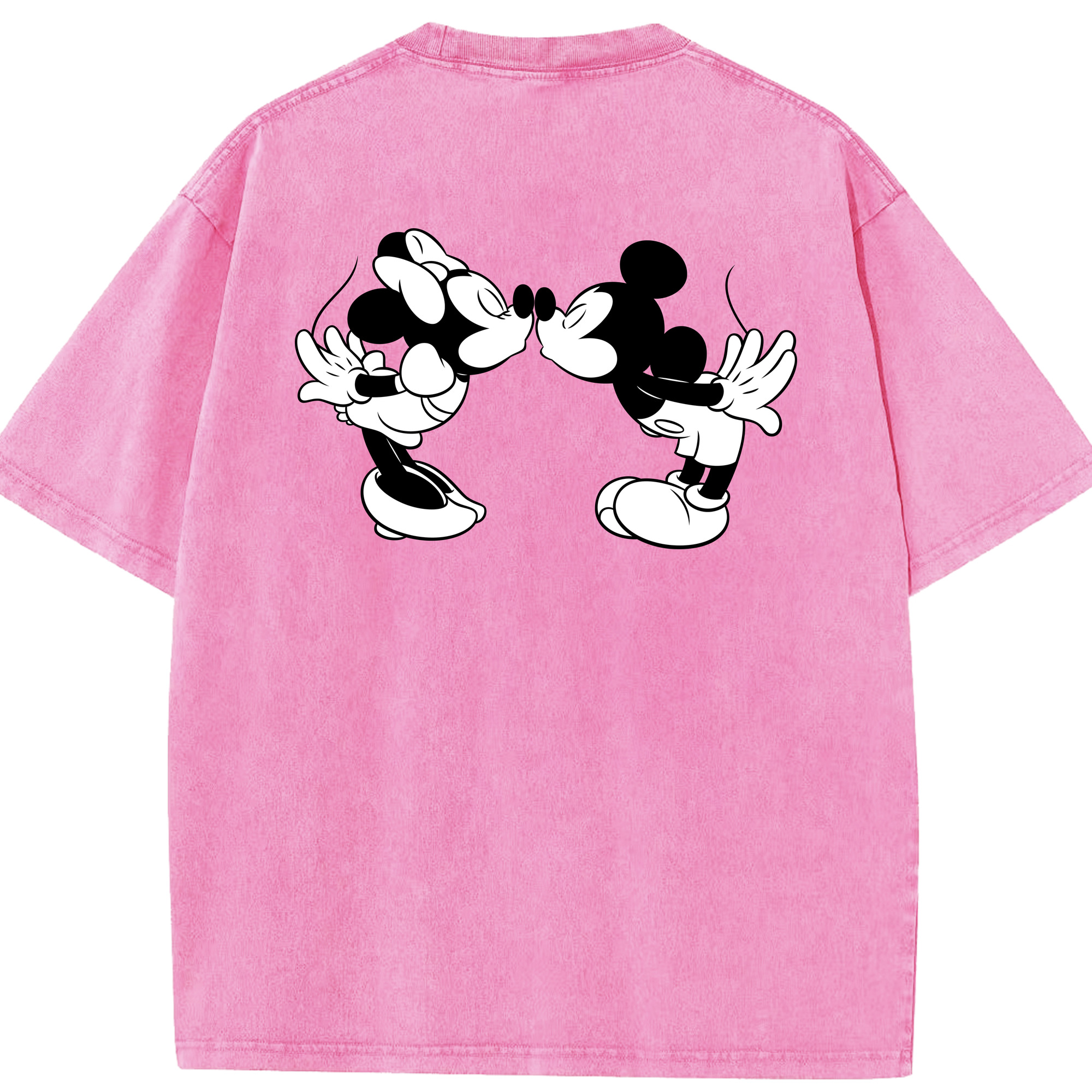 （画像用） ミッキーマウス Mickey Mouse 綿100% ヴィンテージ風 半袖Tシャツ（背面プリント）